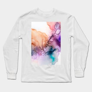 Blooming Hues - Abstract Alcohol Ink Resin Art Long Sleeve T-Shirt